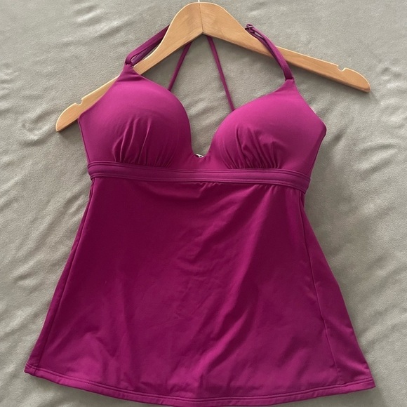 Athleta Prism Back Tankini Top Exotic Fuschia UPF 50+ - Picture 4 of 9